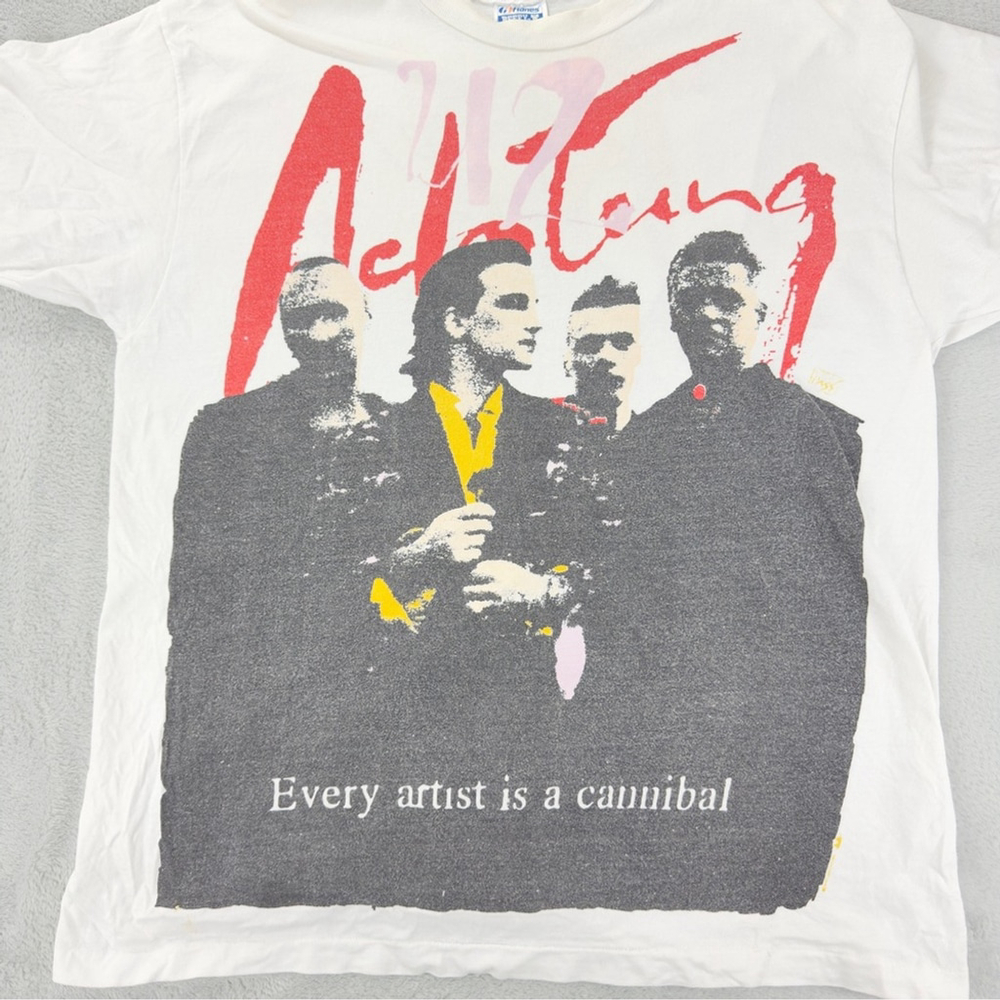VTG U2 Men Sz XL 1990s Achtung Baby Zoo Every Artist is a Cannibal Single Stitch - Picture 10 of 12